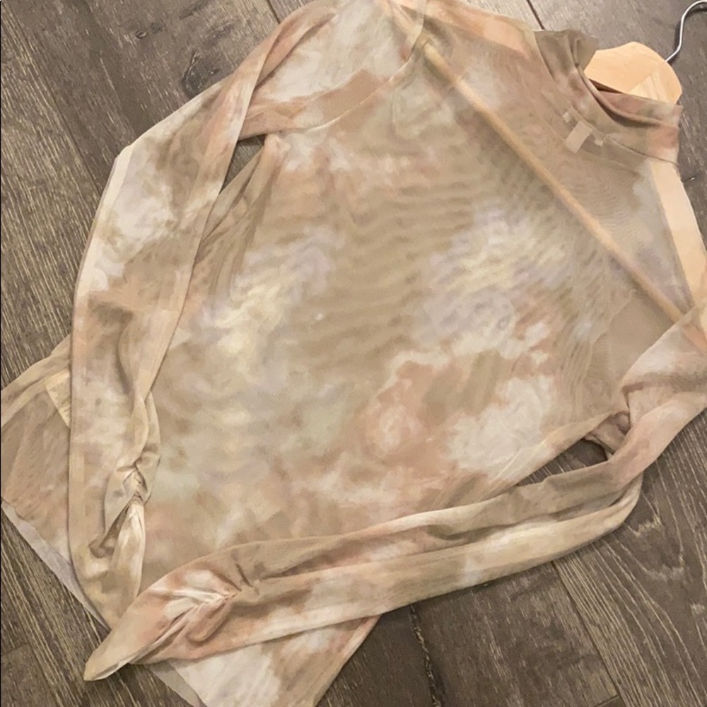 Mesh Light green white & beige long sleeve
